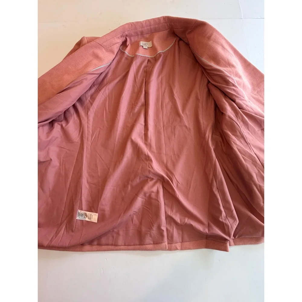 Loft Petites Rose Pink Double Breasted Crest Button‎ Blazer Jacket 16P